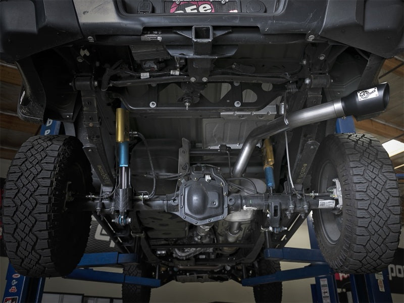 aFe Mach Force-XP Exhaust 3in CB SS 15-17 GM Colorado/Canyon 2.5L/3.6L Side Exit w/ Black Tip - 49-44058-B