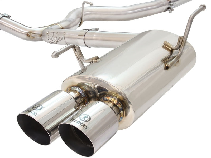 aFe Takeda 3in SS Exhaust Cat-Back 15-16 Subaru WRX/STI 2.0L/2.5L Polished Tips - 49-36801-P