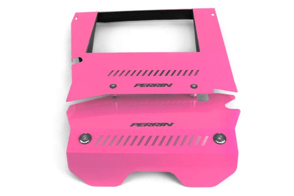 Perrin 2015+ Subaru WRX Engine Cover Kit (Intercooler Shroud + Pulley Cover) - Hyper Pink - PSP-ENG-165HP by Perrin Performan