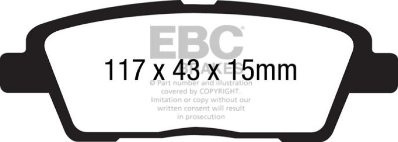 EBC 10-11 Hyundai Genesis 3.8 Yellowstuff Rear Brake Pads - DP41881R