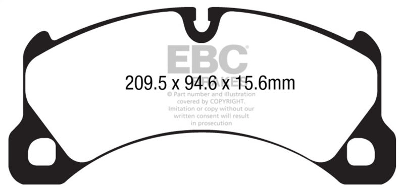 EBC 10+ Porsche Cayenne 3.6 Yellowstuff Front Brake Pads - DP42162R