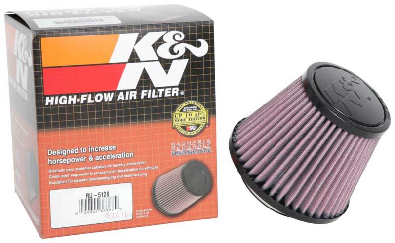 K&amp;N Universal Tapered Filter 2.75in Flange ID x 5.0625in Base OD x 3.5in Top OD x 4in Height - RU-5128