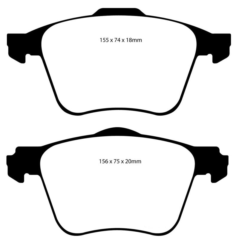 EBC 11+ Volvo S60 2.5 Turbo T5 (315mm Front Rotors) Ultimax2 Front Brake Pads - UD1305