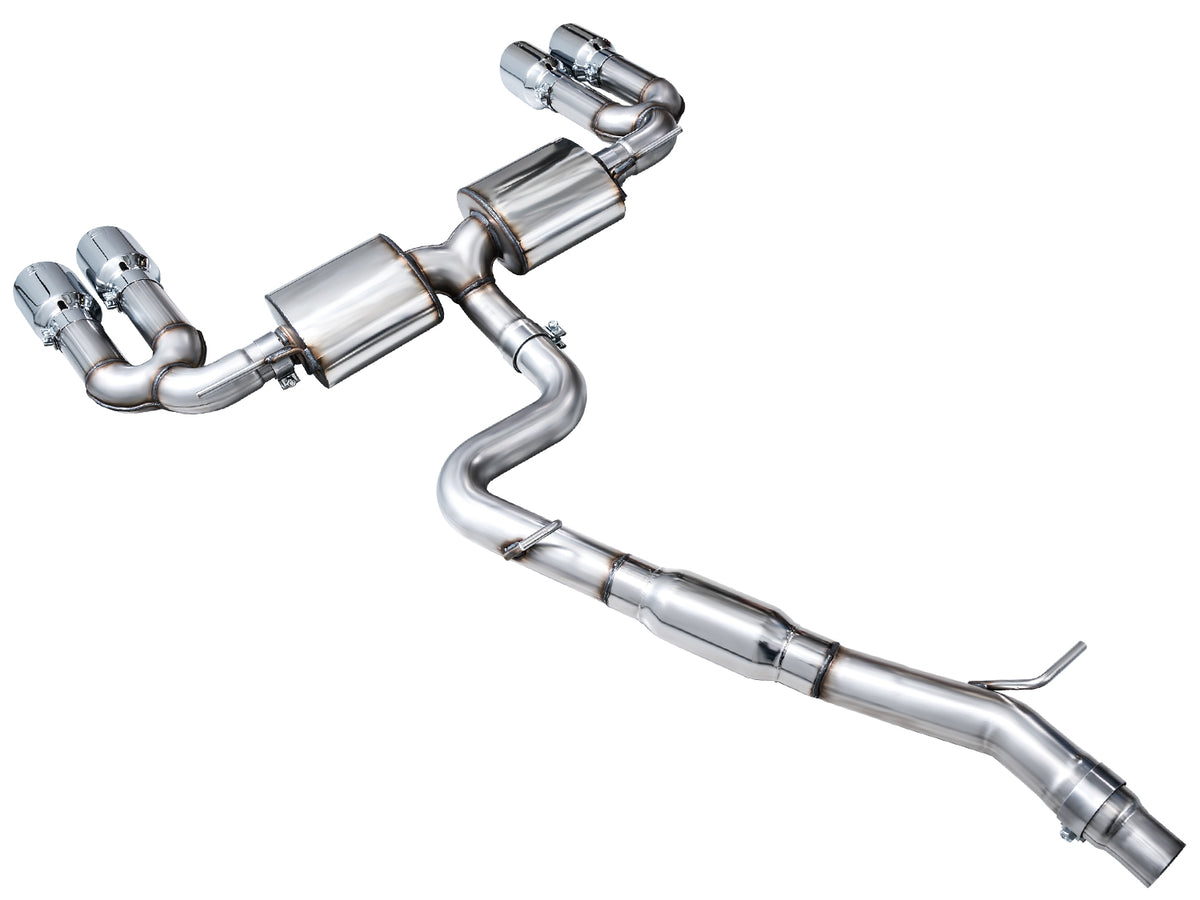 AWE 22-24 Audi 8Y S3 Touring Edition Exhaust - Chrome Silver Tips - 3015-42897