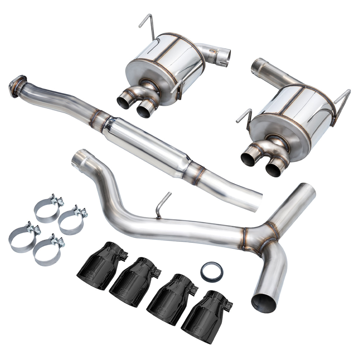 AWE Tuning Subaru STI VA / WRX GV / STI GV Sedan Touring Edition Exhaust - Diamond Black Tip (102mm) - 3015-43108