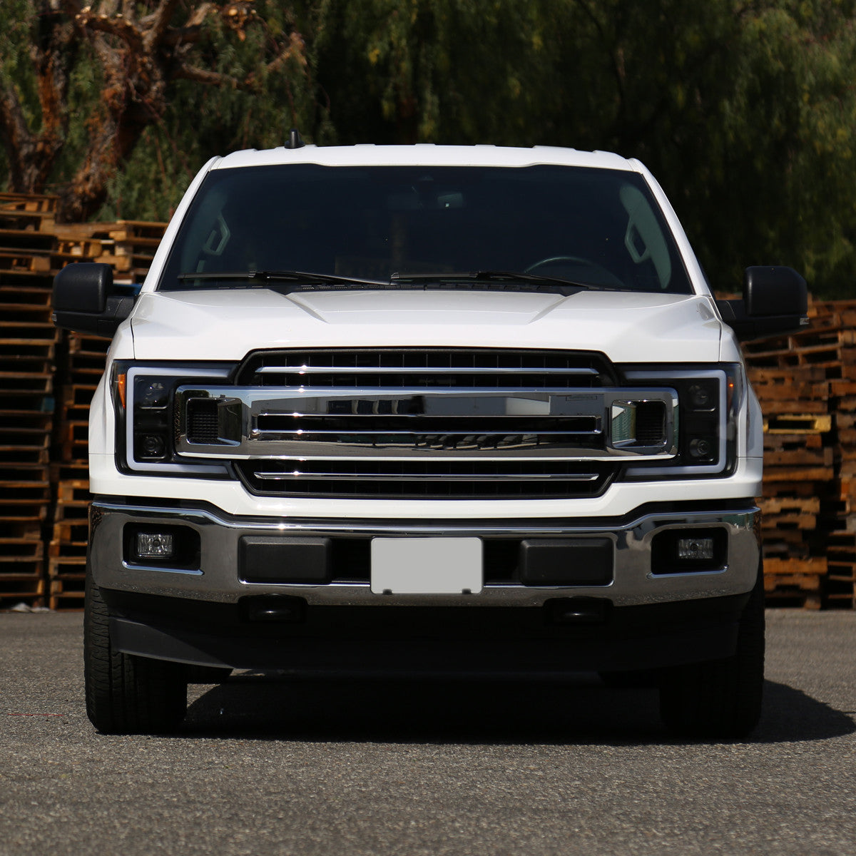 Spec-D Tuning - 2018-2020 Ford F-150 Projector Headlights w/ Amber LED Sequential Turn Signal Lights (Matte Black Housing / Clear Lens) - 4LHP-F15018JM-SQ-RS