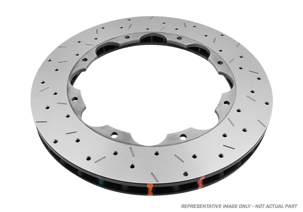 DBA 11-13 Ford Mustang GT 5.0L (V8) 5000 Series Drilled and Slotted Front Replacement Rotor - DBA52124.1XS