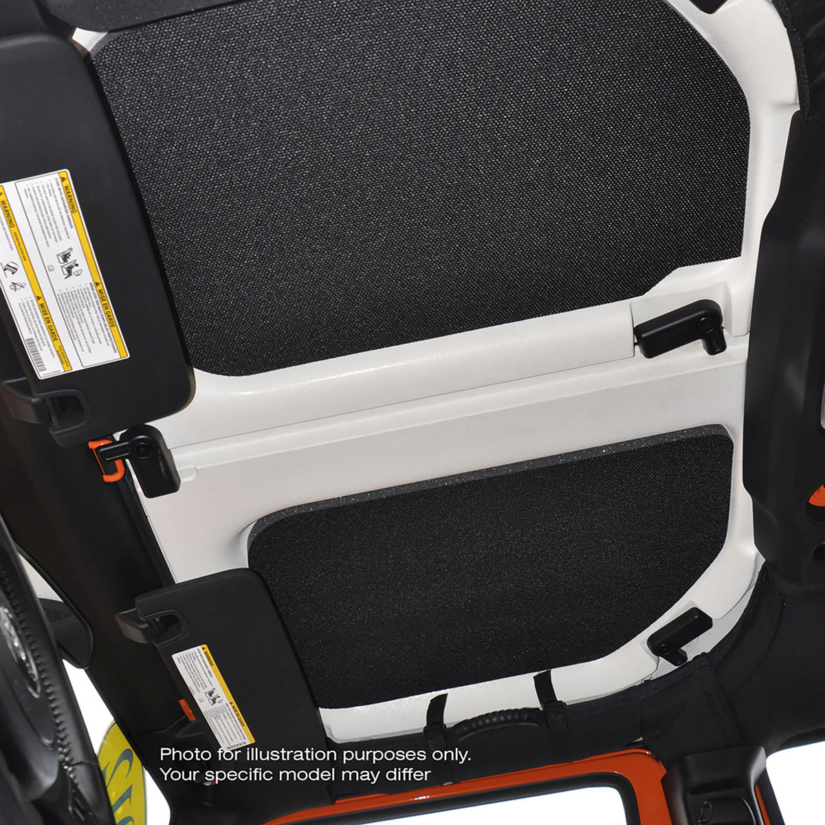 DEI 07-10 Jeep Wrangler JK 4-Door Boom Mat Headliner - 4 Piece - Black - 50131 for 2007-2010 Jeep Wrangler - front view