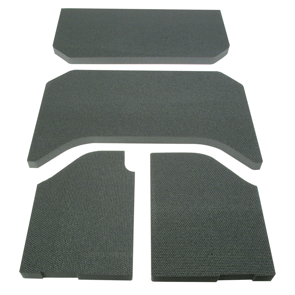DEI 07-10 Jeep Wrangler JK 4-Door Boom Mat Headliner - 4 Piece - Black - 50131 for 2007-2010 Jeep Wrangler - front view
