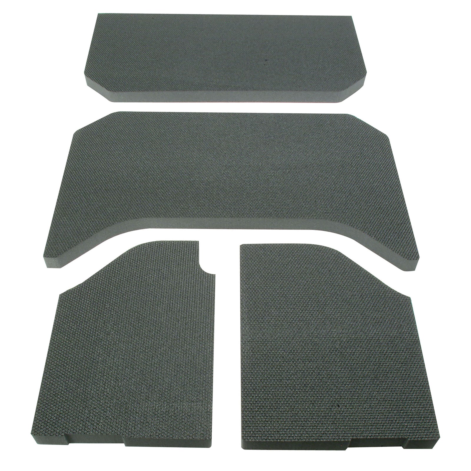 DEI 07-10 Jeep Wrangler JK 4-Door Boom Mat Headliner - 4 Piece - Black - 50131 for 2007-2010 Jeep Wrangler - front view