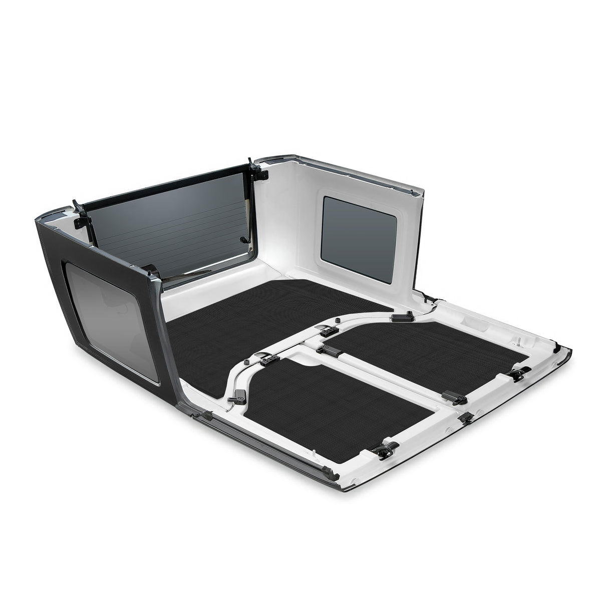 DEI 07-10 Jeep Wrangler JK 2-Door Boom Mat Headliner - 3 Piece - Black - 50132 for 2007-2010 Jeep Wrangler - front view