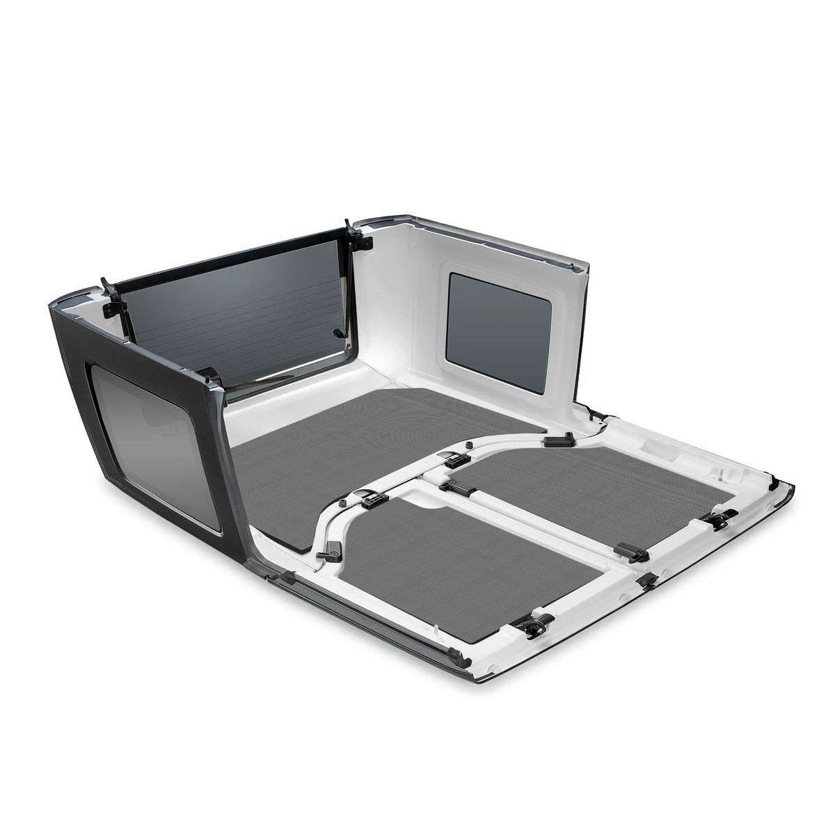 DEI 07-10 Jeep Wrangler JK 2-Door Boom Mat Headliner - 3 Piece - Gray - 50134 for 2007-2010 Jeep Wrangler - front view