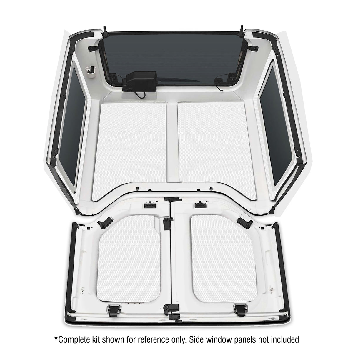 DEI 11-18 Jeep Wrangler JK 2-Door Boom Mat Headliner - 4 Piece - White - 50142 for 2011-2018 Jeep Wrangler - front view