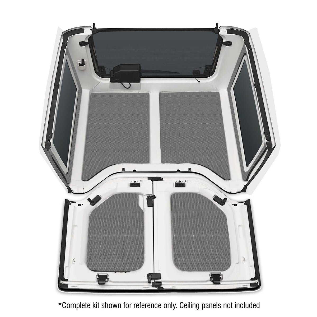 DEI 11-18 Jeep Wrangler JK 2-Door Boom Mat Rear Side Window Trim - 2 Piece - Gray - 50153 for 2011-2018 Jeep Wrangler - front