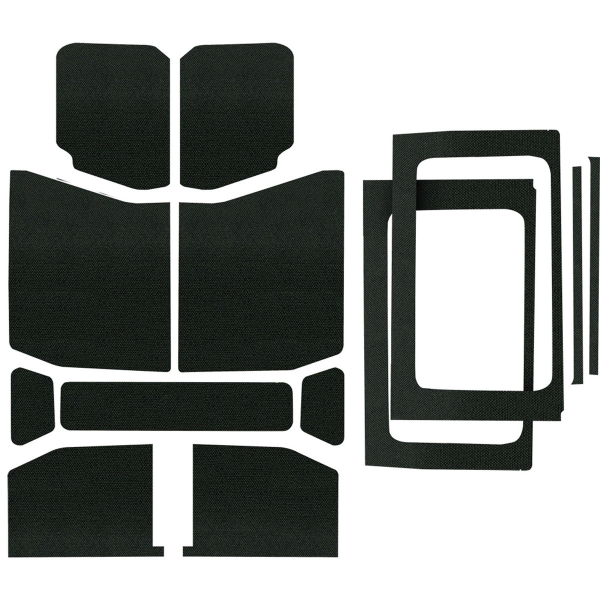 DEI 18-23 Jeep Wrangler JL 4-Door Boom Mat Complete Headliner Kit - 13 Piece - Black - 50178 for 2018-2026 Jeep Wrangler - fr