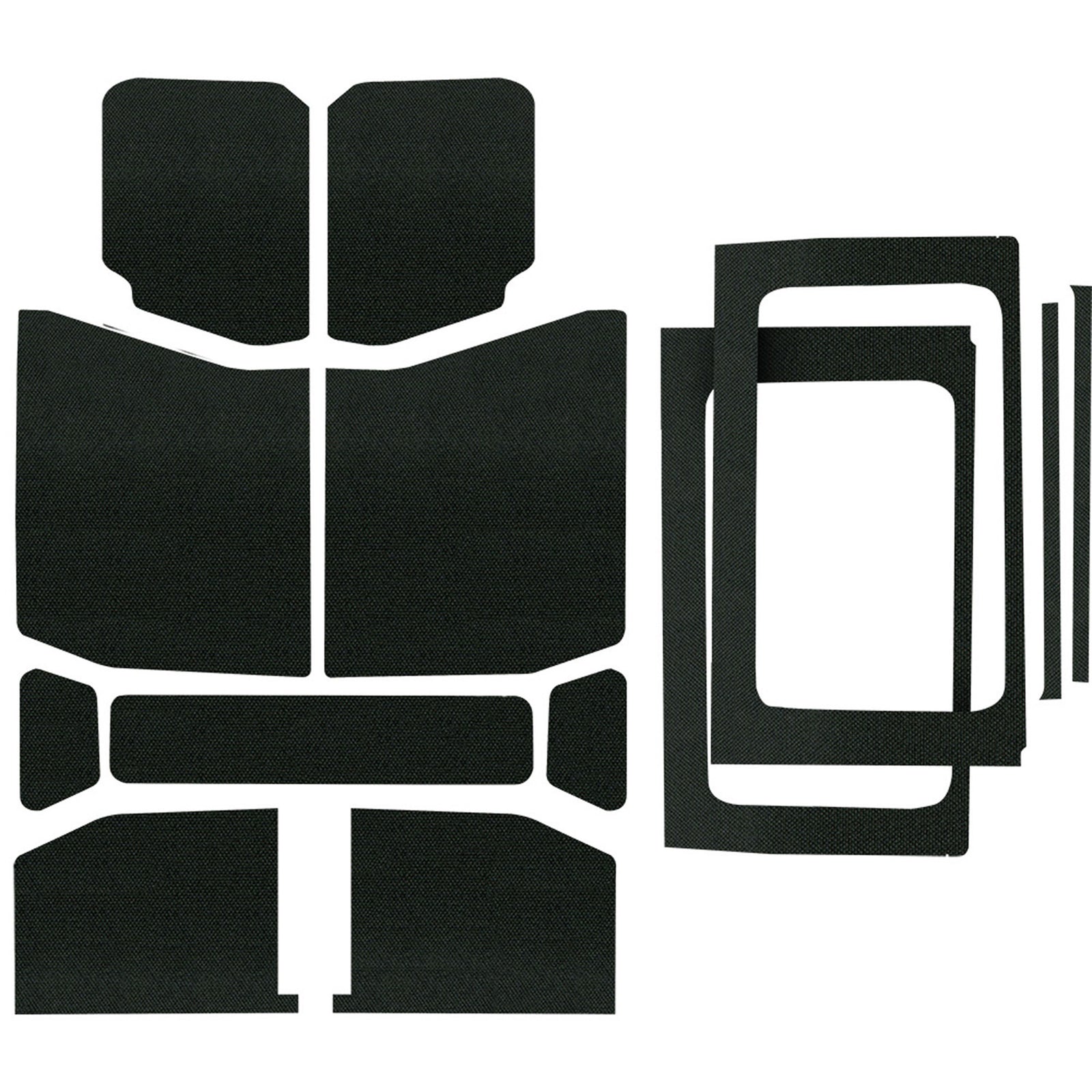 DEI 18-23 Jeep Wrangler JL 4-Door Boom Mat Complete Headliner Kit - 13 Piece - Black - 50178 for 2018-2026 Jeep Wrangler - fr