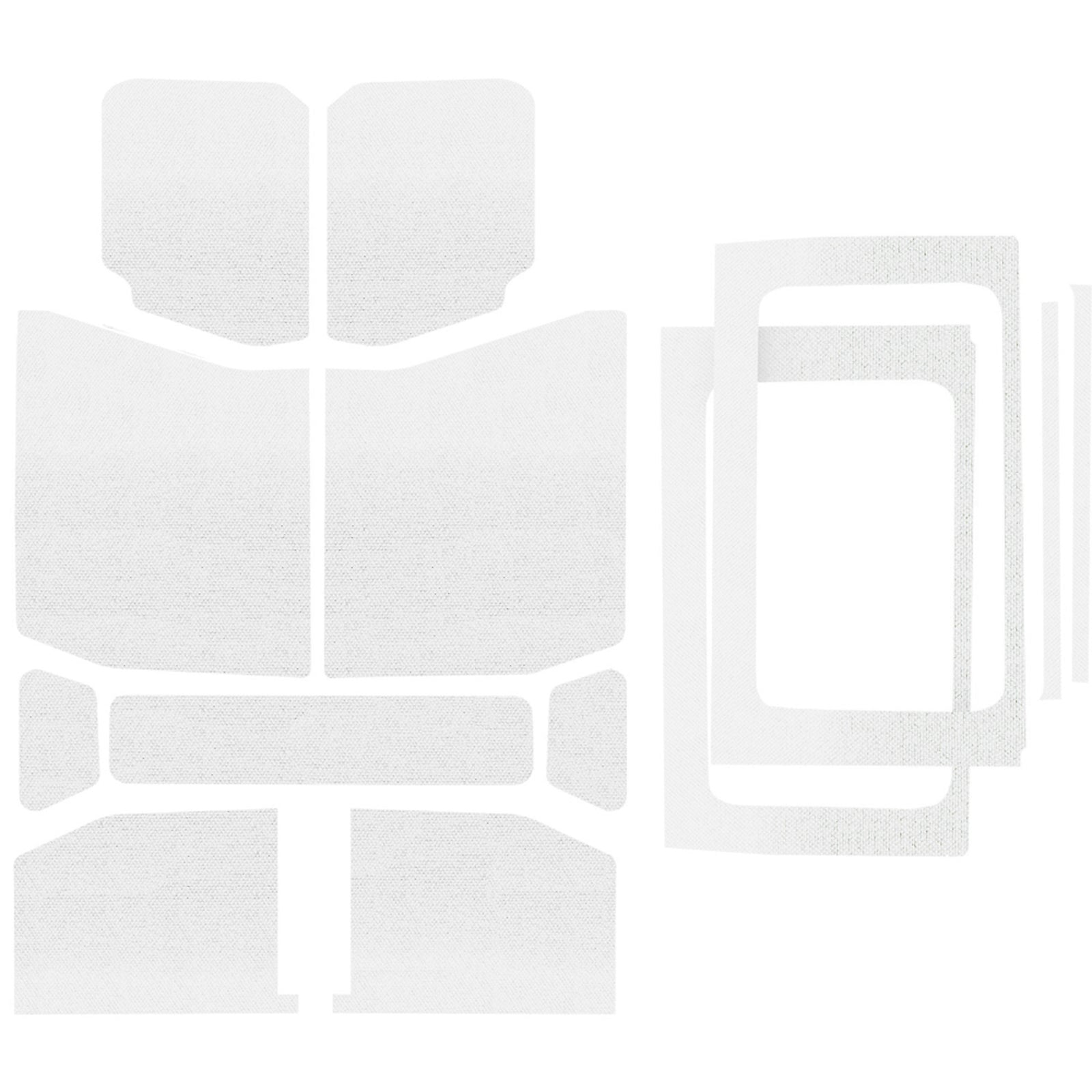 DEI 18-23 Jeep Wrangler JL 4-Door Boom Mat Complete Headliner Kit - 13 Piece - White - 50180 for 2018-2024 Jeep Wrangler - fr