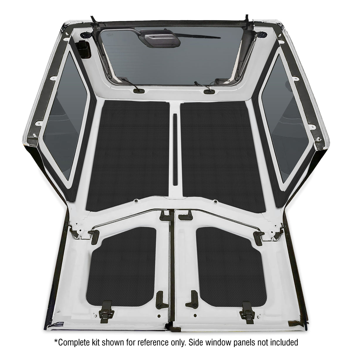 DEI 18-23 Jeep Wrangler JL 2-Door Boom Mat Headliner - 5 Piece - Black - 50188 for 2018-2024 Jeep Wrangler - front view