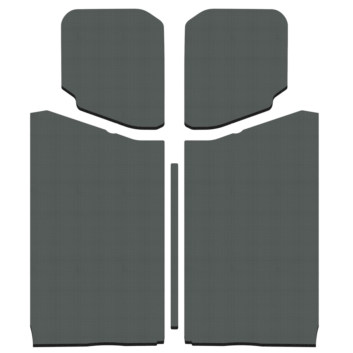 DEI 18-23 Jeep Wrangler JL 2-Door Boom Mat Headliner - 5 Piece - Gray - 50189 for 2018-2024 Jeep Wrangler - front view