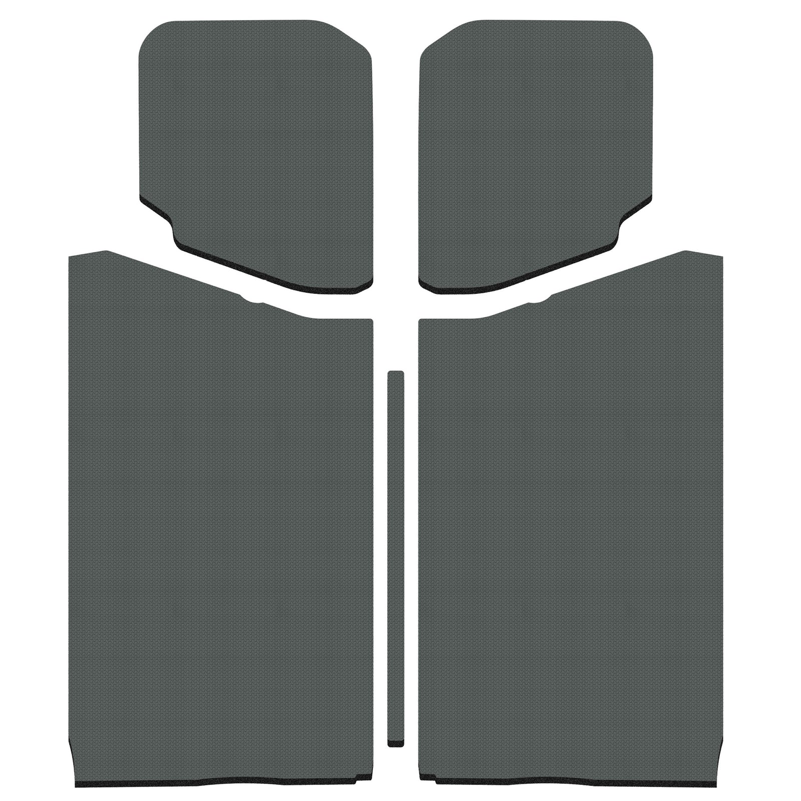 DEI 18-23 Jeep Wrangler JL 2-Door Boom Mat Headliner - 5 Piece - Gray - 50189 for 2018-2024 Jeep Wrangler - front view