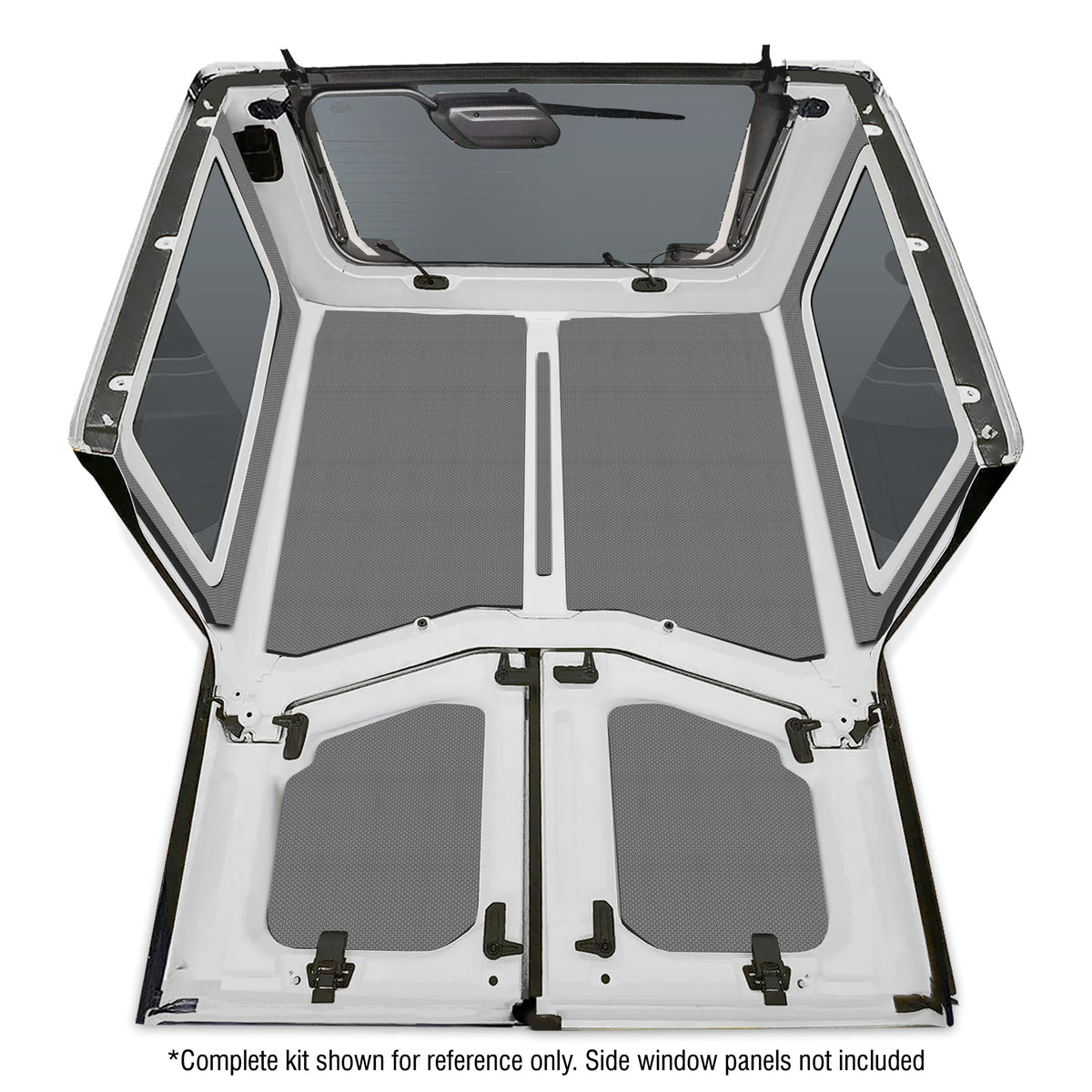 DEI 18-23 Jeep Wrangler JL 2-Door Boom Mat Headliner - 5 Piece - Gray - 50189 for 2018-2024 Jeep Wrangler - front view