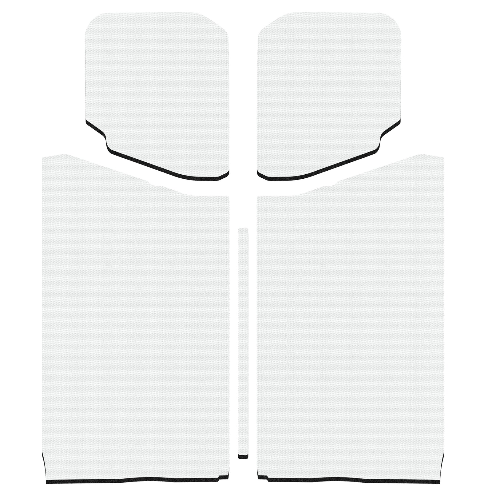 DEI 18-23 Jeep Wrangler JL 2-Door Boom Mat Headliner - 5 Piece - White - 50190 for 2018-2024 Jeep Wrangler - front view