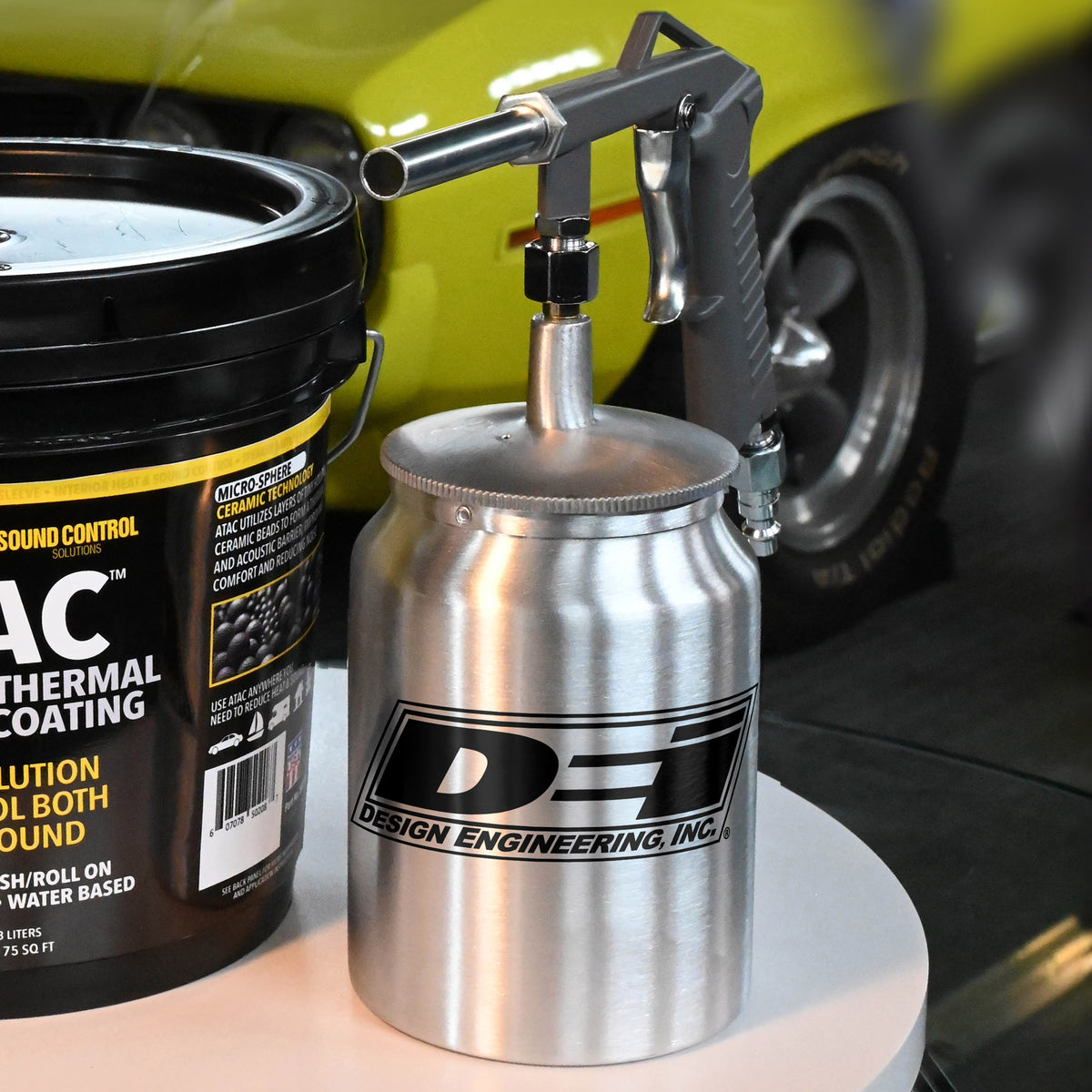 DEI ATAC (Advanced Thermal Acoustic Coating) Paint Spray Gun & Canister - 50209 by DEI - front view