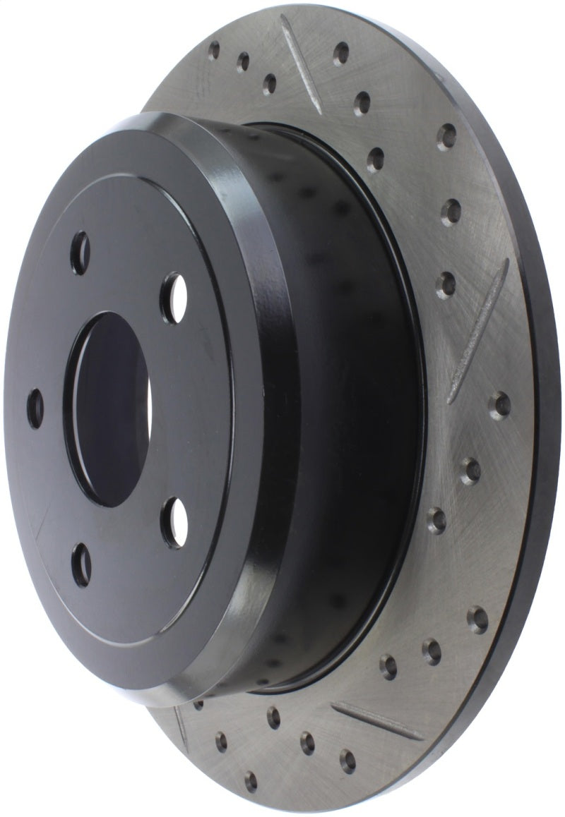 StopTech Power Slot 07-13 Jeep Wrangler Rear Left Drilled &amp; Slotted Rotor - 127.67067L