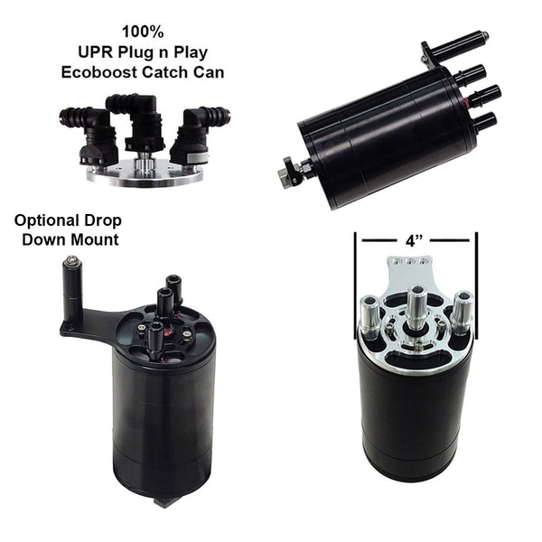 UPR - 4in MEGA Oil Catch Can Plug N Play ™ You Built It DIY catch can kit - 5024-1000 by UPR Products