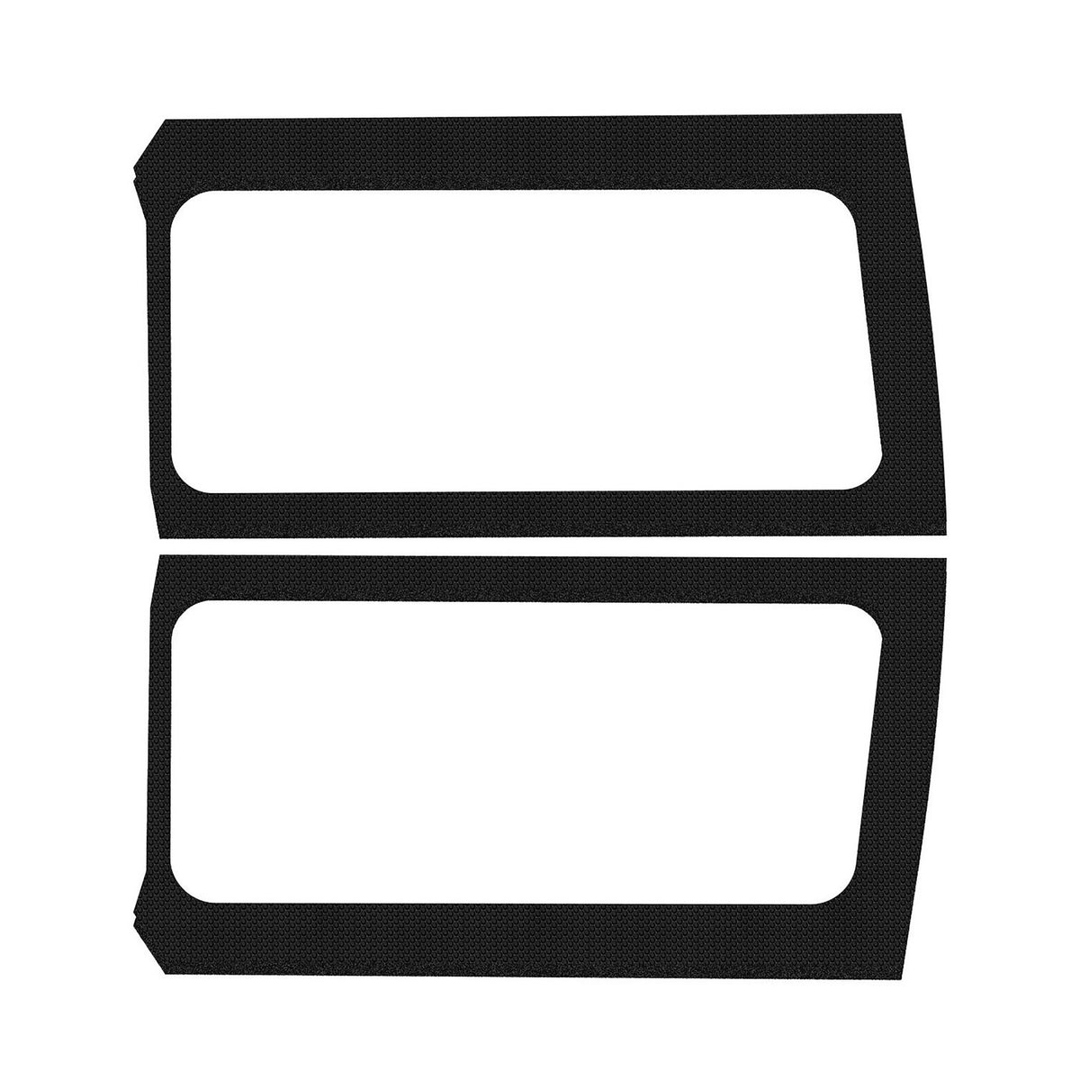 DEI 18-23 Jeep Wrangler JL 2-Door Boom Mat Rear Side Window Trim - 2 Piece - Black - 50268 for 2018-2024 Jeep Wrangler - fron