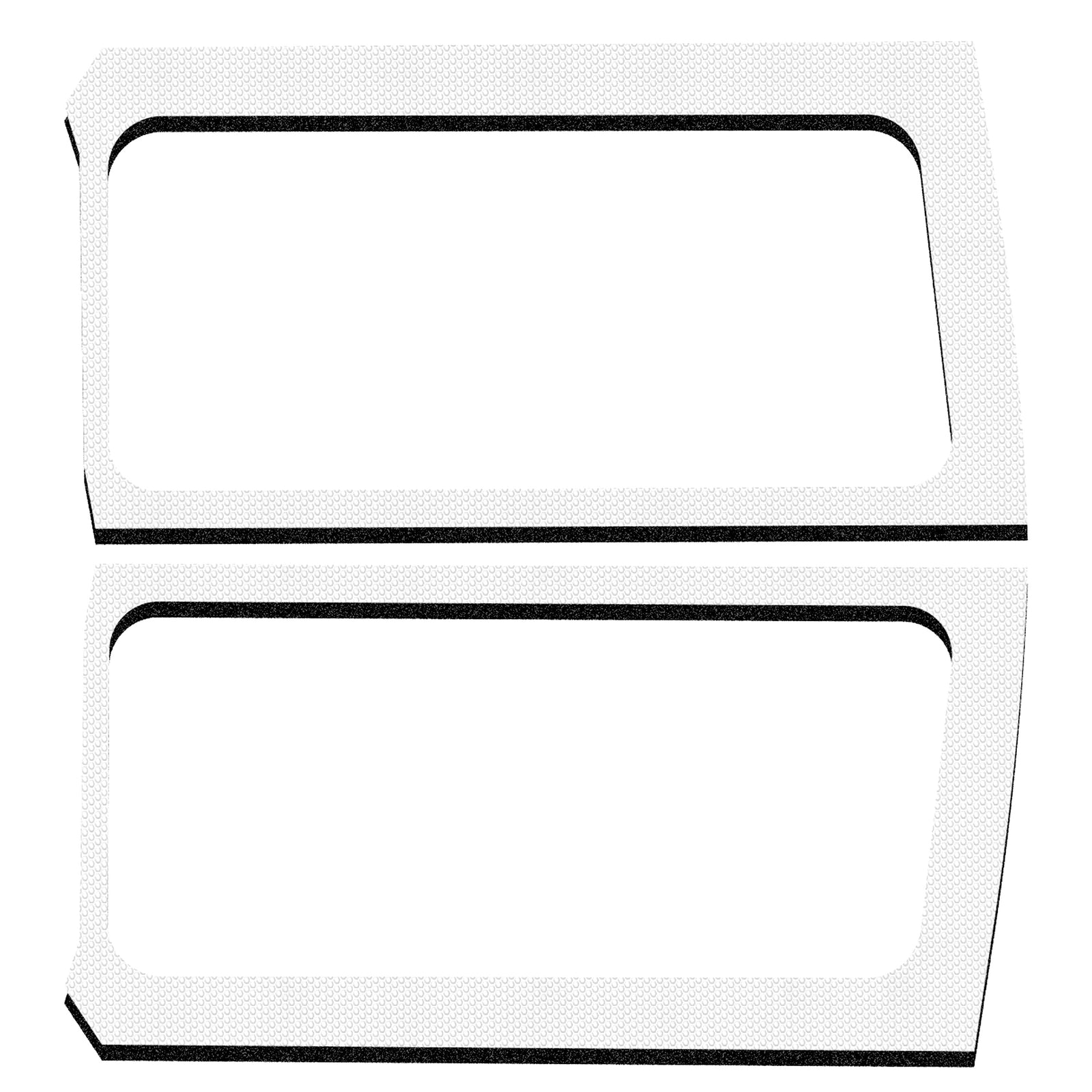 DEI 18-23 Jeep Wrangler JL 2-Door Boom Mat Rear Side Window Trim - 2 Piece - White - 50270 for 2018-2024 Jeep Wrangler - fron