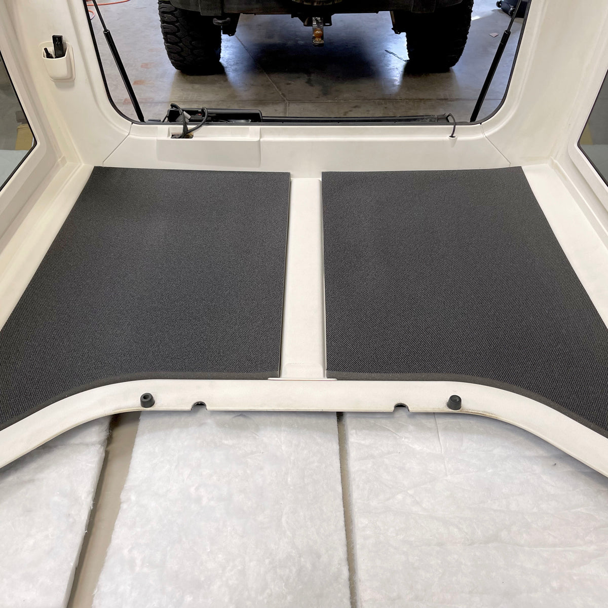 DEI 11-18 Jeep Wrangler JK 2-Door Boom Mat Complete Headliner Kit - 6 Piece - Gray - 50286 for 2011-2018 Jeep Wrangler - fron