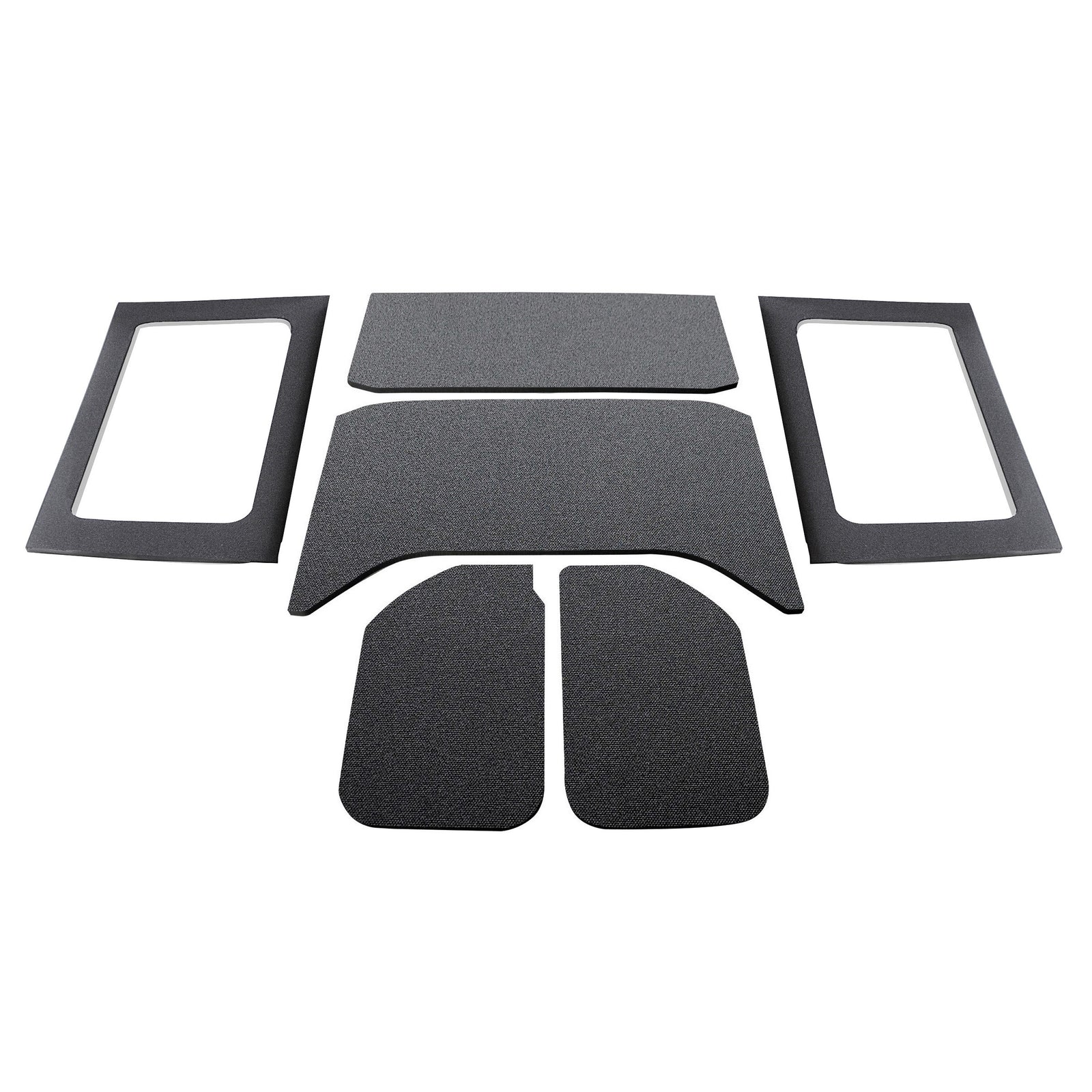 DEI 11-18 Jeep Wrangler JK 4-Door Boom Mat Complete Headliner Kit - 6 Piece - Black - 50290 for 2011-2018 Jeep Wrangler - fro