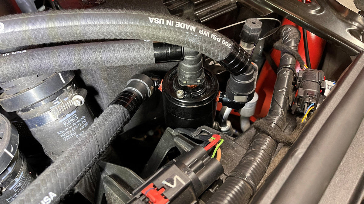 UPR - Plug N Play™ Dual Valve Oil Catch Can with Clean Side Separator (fits 22-24 Bronco Raptor 3.0L) UPR - 5030-284-1-CSS fo