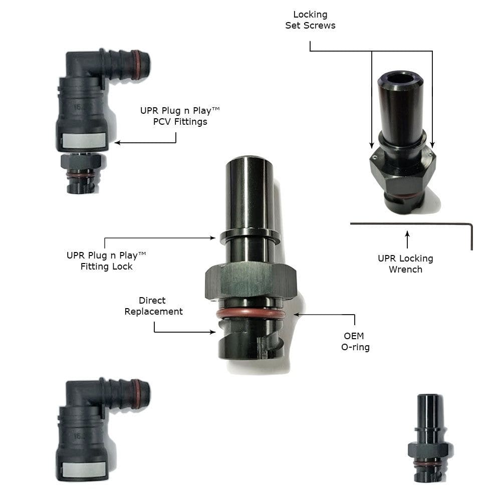 UPR - Plug N Play Adjustable Hi-Flo PCV Valve with Check Valve (2011-2023 Mustang, F150, Explorer, Hellcat) - 5045-26
