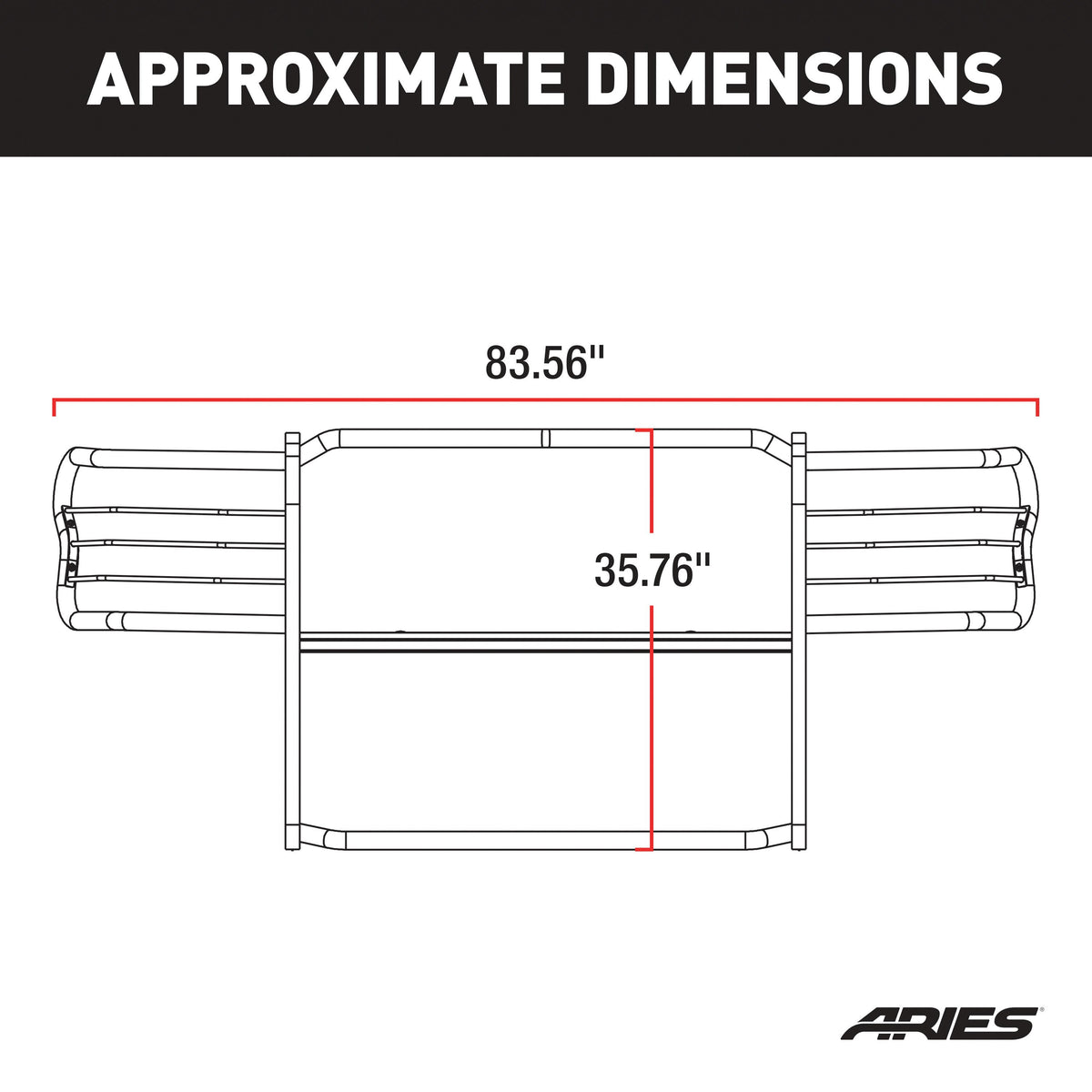ARIES 5058-2 1-1/2-Inch Polished Stainless Steel Grille Guard, No-Drill, Select Dodge, Ram 1500