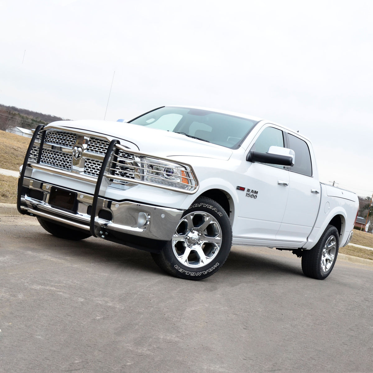 ARIES 5058-2 1-1/2-Inch Polished Stainless Steel Grille Guard, No-Drill, Select Dodge, Ram 1500
