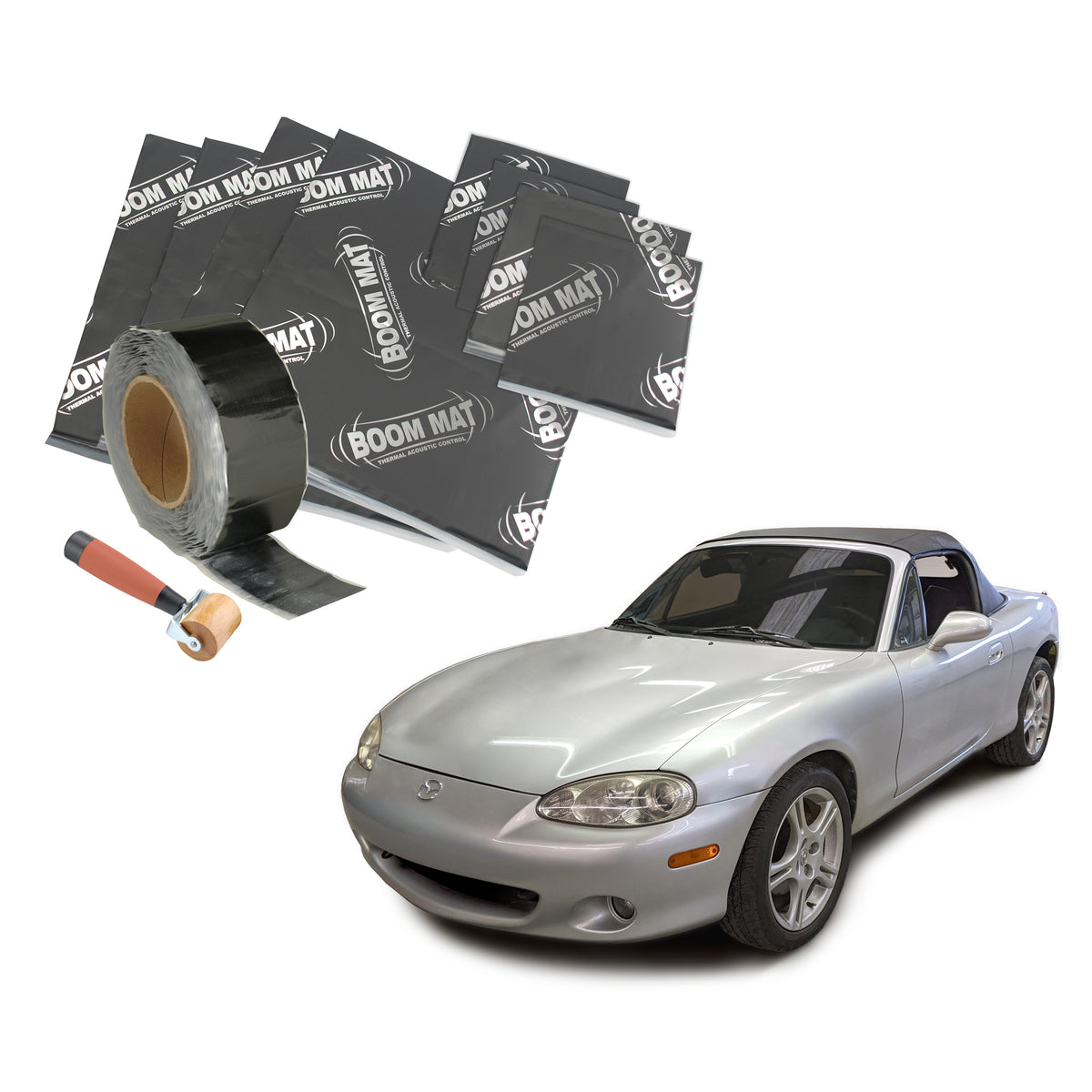 DEI 90-05 Mazda Miata NA & NB Interior Floor Vibration Damping Material Kit - 50600 for 1990-2005 Mazda Miata - front view
