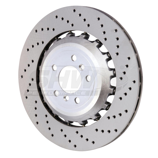 SHW 11-16 BMW M5 4.4L Right Rear Cross-Drilled Lightweight Brake Rotor (34212284104) - BRR48181 for 2012-2019 BMW M6 - front 
