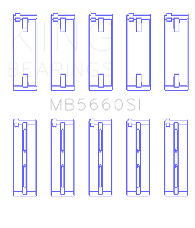 King Engine Bearings Audi/VW Bbz/CAxa/CAva/Azd (Size +0.50mm) Main Bearing Set - MB5660SI0.5