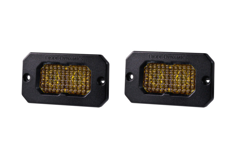Diode Dynamics Stage Series 2 In LED Pod Sport - Yellow Flood Flush ABL (Pair) - DD6430P
