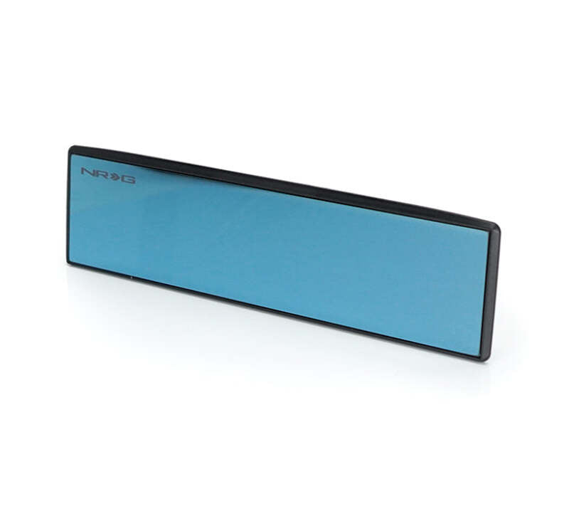NRG 270mm Wide Panorama Clip-on Rearview Mirror - Flat w/ Blue Tint - IM-270FBL - front view
