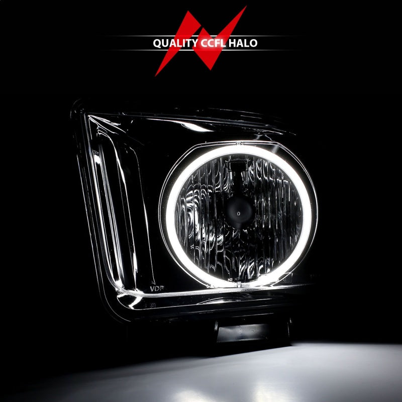 ANZO 2005-2009 Ford Mustang Crystal Headlights w/ Halo Black (CCFL) - 121033