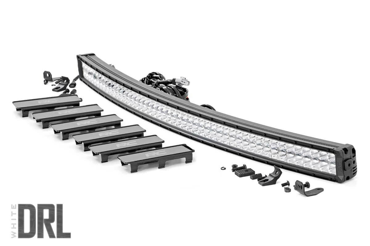 50 Inch Chrome Series LED Light Bar | Curved | Dual Row | Cool White DRL