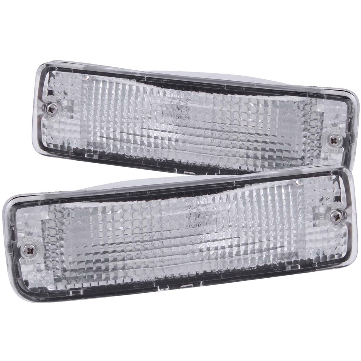 ANZO 1989-1995 Toyota Pickup Euro Parking Lights Chrome w/ Amber Reflector - 511019 for 1989-1995 Toyota Pickup - front view
