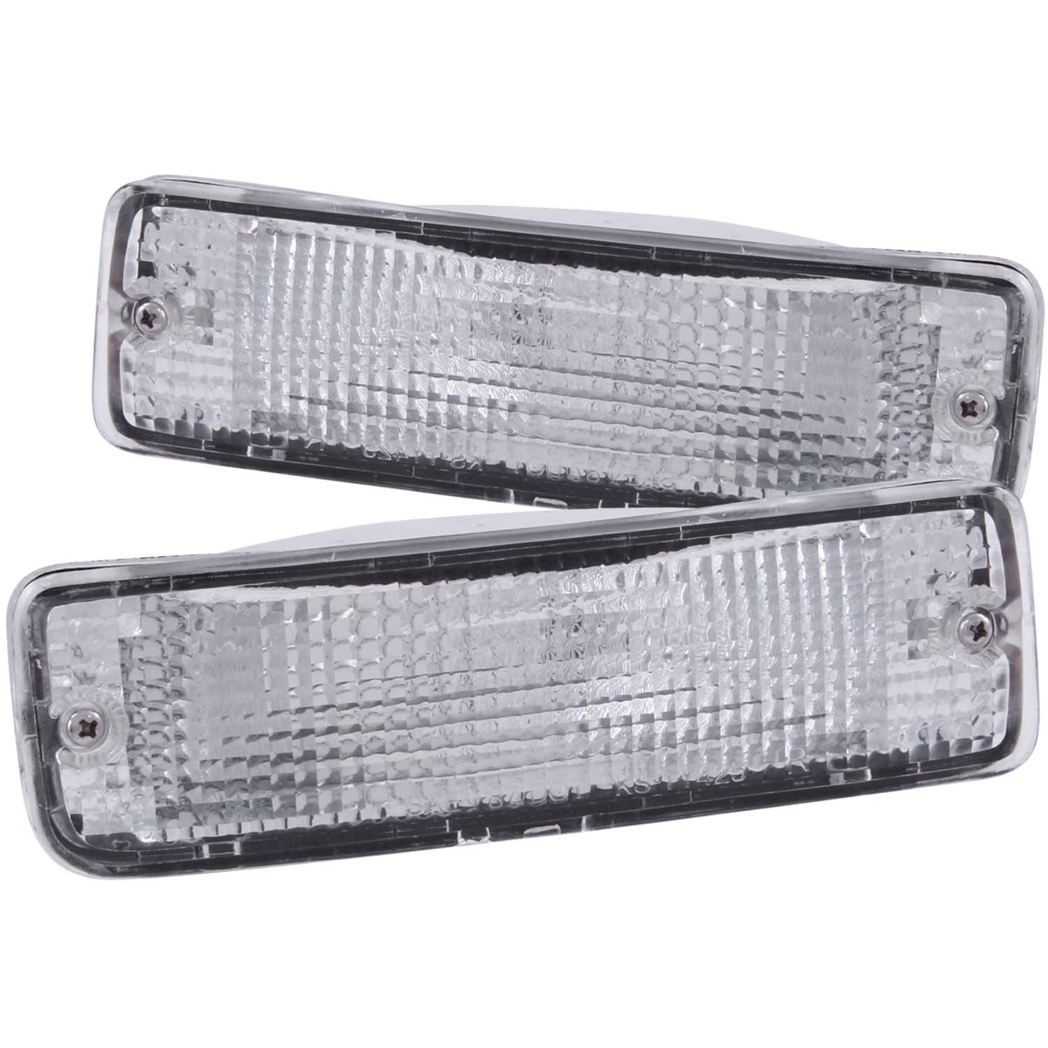 ANZO 1989-1995 Toyota Pickup Euro Parking Lights Chrome w/ Amber Reflector - 511019 for 1989-1995 Toyota Pickup - front view