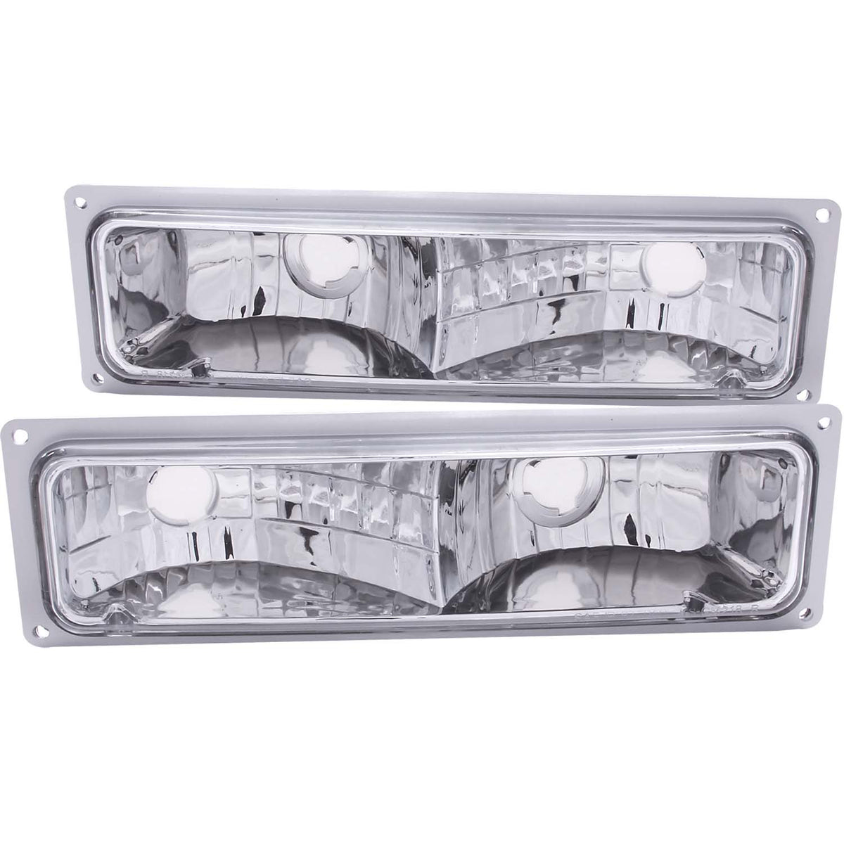 ANZO 1988-1998 Chevrolet C1500 Euro Parking Lights Chrome - 511032 for 1988-2000 Chevrolet C3500 - front view