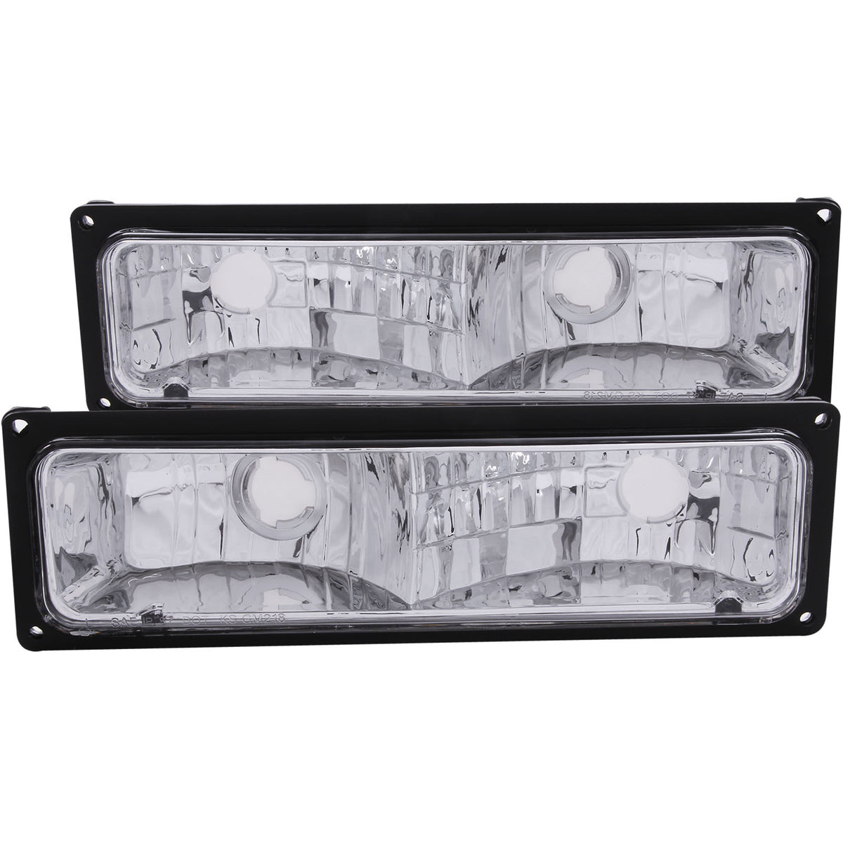ANZO 1988-1998 Chevrolet C1500 Euro Parking Lights Black - 511033 for 1988-2000 Chevrolet C3500 - front view