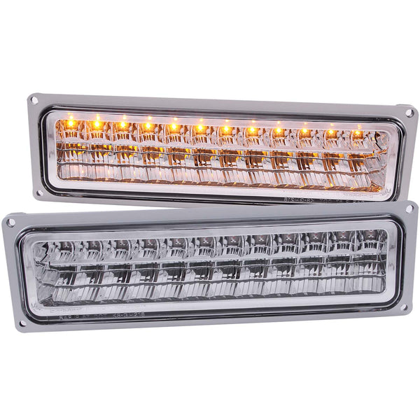 ANZO 1988-1998 Chevrolet C1500 LED Parking Lights Chrome - 511048 for 1988-2000 Chevrolet C3500 - front view