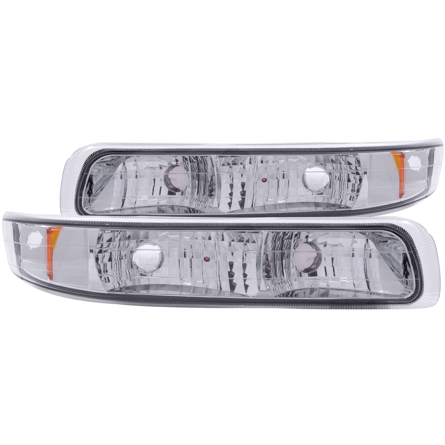 ANZO 1999-2002 Chevrolet Silverado 1500 Euro Parking Lights Chrome w/ Amber Reflector - 511064 for 2000-2006 Chevrolet Suburb